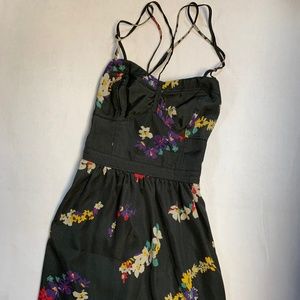 AE Dress Charcoal W/Tropical Floral  Best Offer